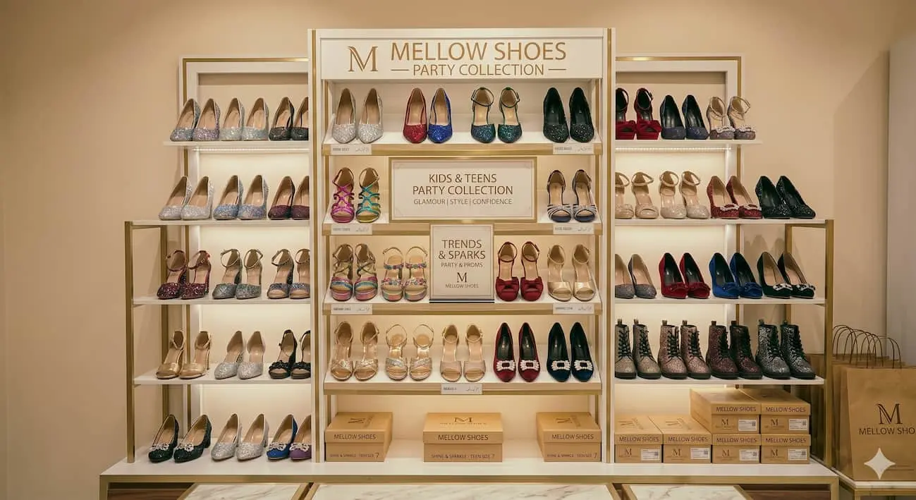 Stylish low-block heels and trendy sandals for teenage girls.
