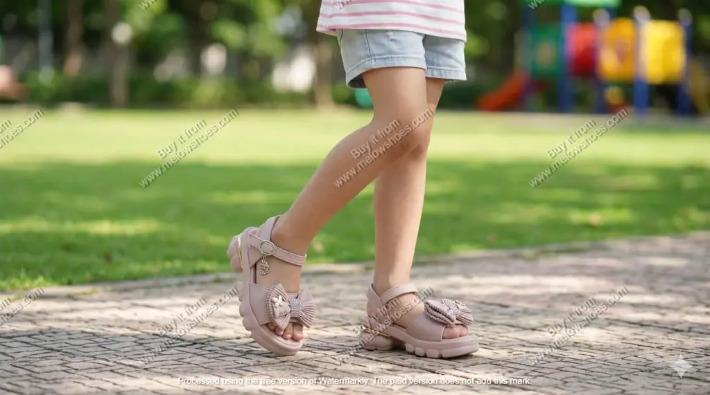 mellow-shoes-little-girls-pink-party-sandal-7509-walking-angle-view.webp