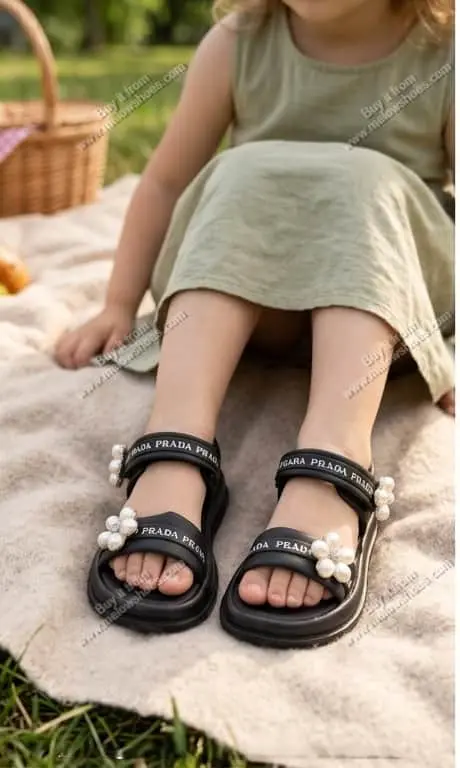 mellow-shoes-girls-black-designer-sandal-1528-pearl-flower-contrast.webp