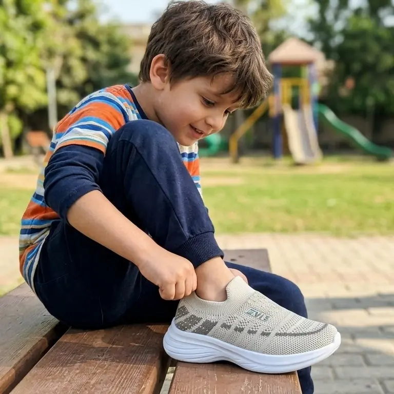 Casual Use, Regular Use Shoes for kids Beige Slip-On Kids Sneakers,.webp