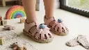 Fancy Kids Party Wear Sandals Pink Color