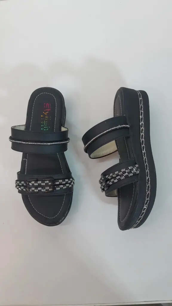 Foamy Bed Sole Black Fancy Chappal