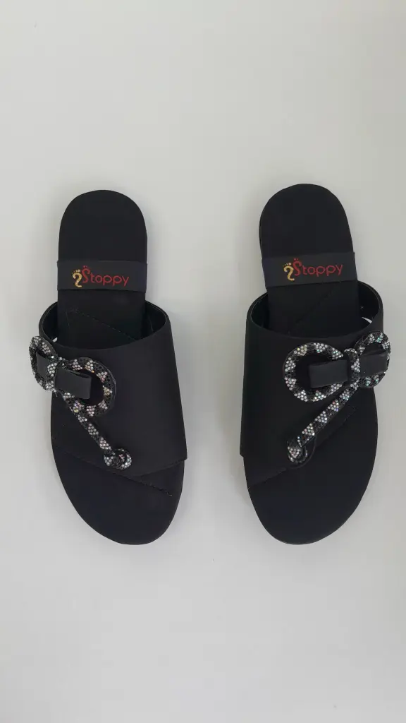92 Black Flat Barmi Fancy Chappal