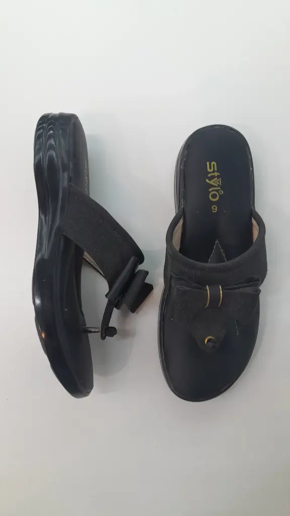 87 Black PU Barmi Chappal