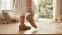 Elegant Girls Skin/Cofee Mary Jane Pearl Flats - 316