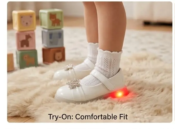 Girls Elegant Pearl Bow Festive Sandal White 330