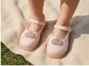 Mellow Shoes Girls Elegant Pearl Bow Festive Sandal Pink 331