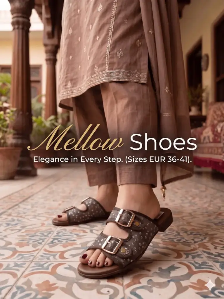 Glitter Mesh Buckle Slide Coffee Brown 4028