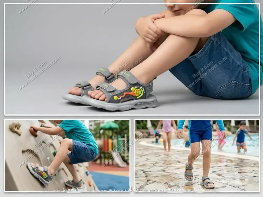 Sporty Grey Air-Cushion Boys Sandals - 2502