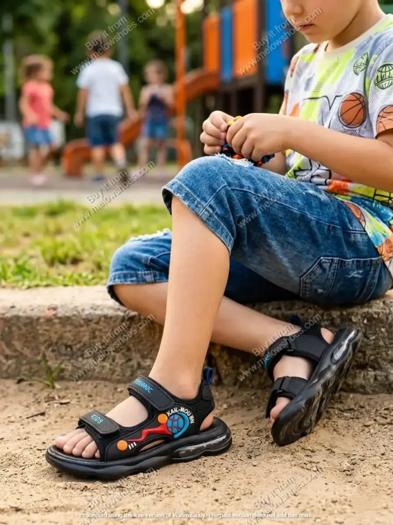 Sporty Rocket Air-Cushion Boys Sandals Black - 2503