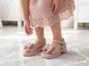 Festive Ribbon Bow Kids Sandal Pink 7509