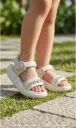 Crystal Chain Kids Sandal Beige 1531