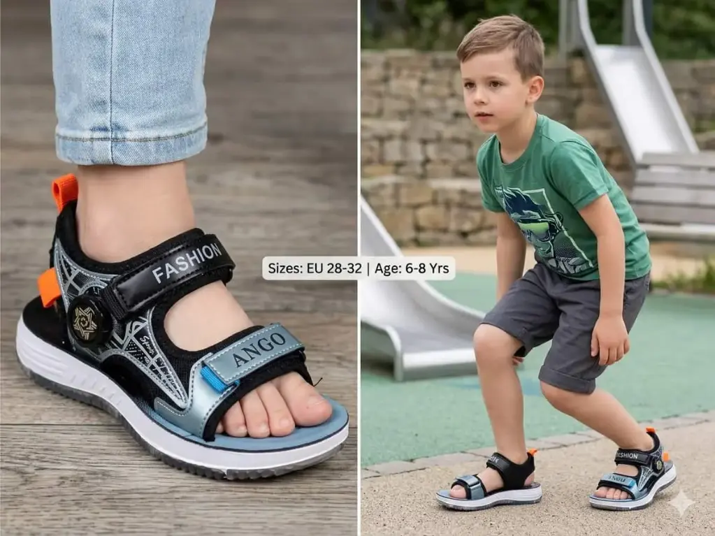 Boys Active High-Performance Sandal Black Yellow 2507