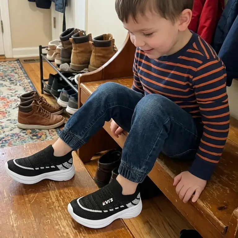  Kids Slip-On Knit Sneakers for Kids | No-Lace Shoes 7522