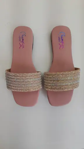 28 Fancy Pink Flat Chappal Teenage Girls