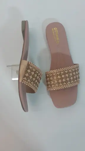 Pink Flat Ex. Size Ladies Chappal