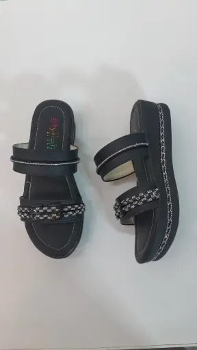 Foamy Bed Sole Black Fancy Chappal