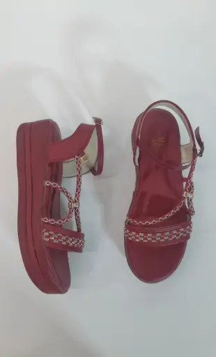 Foamy Bed Sole Maroon Fancy Sandals