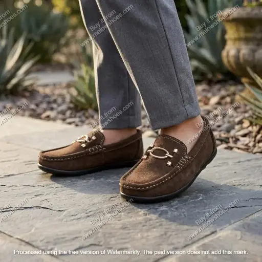 Premium Boys Dark Brown Moccasin Loafers - 1004