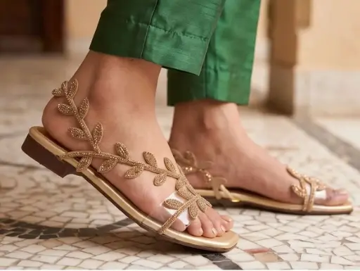 Shimmering Vine Handcrafted Fancy Flat Gold 4035