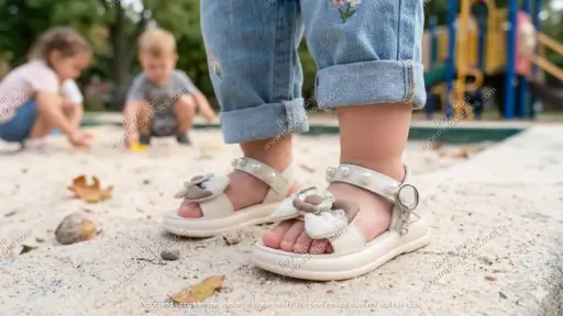 Elegant Pearl & Lace Toddler Sandal Beige 6010