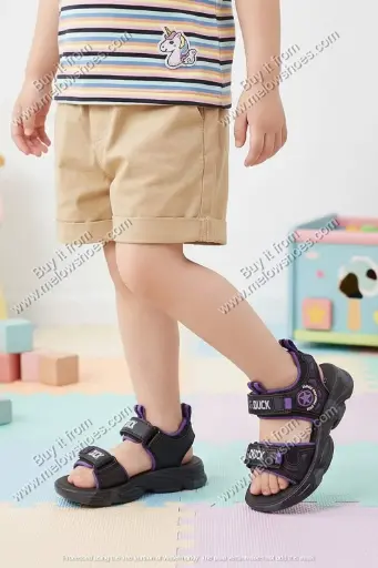 Sporty G-Duck Boys Sandals Black Purple - 1536